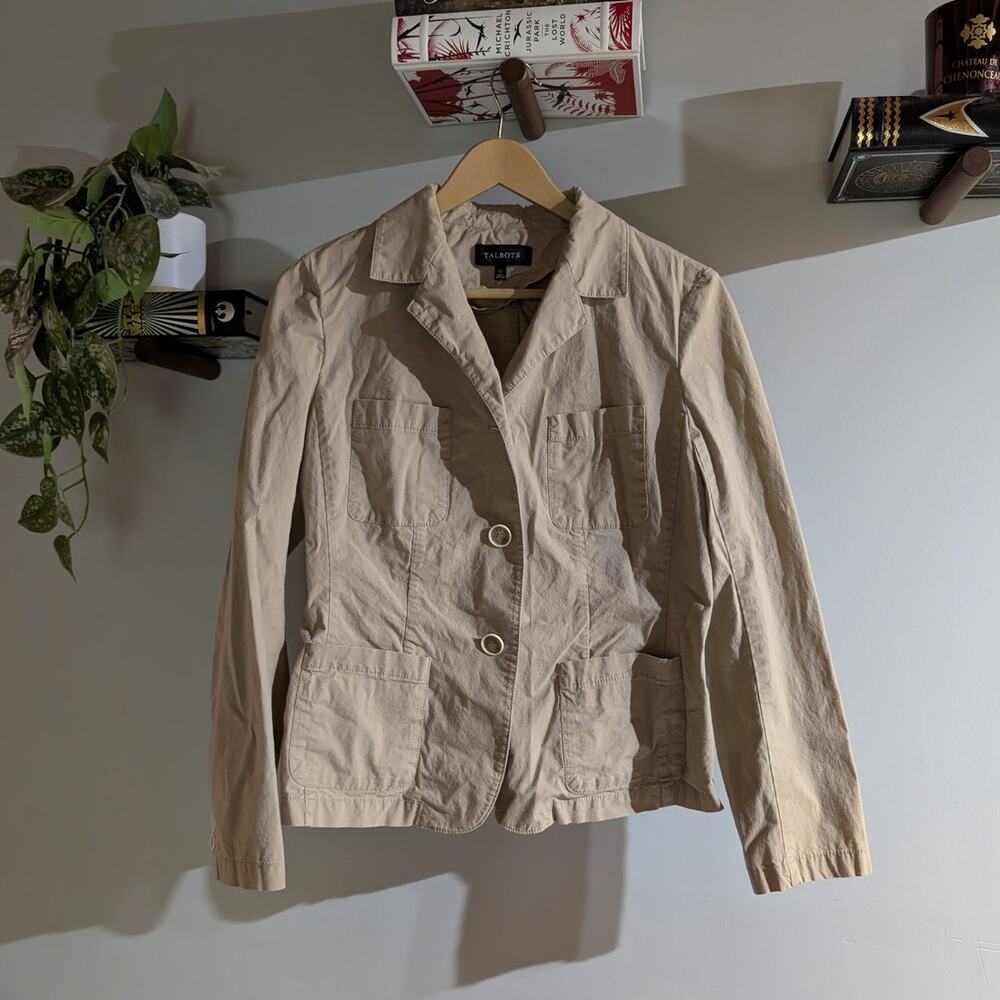 Talbots | Brown Lightweight Chore Jacket Button Down | Women's Size 12